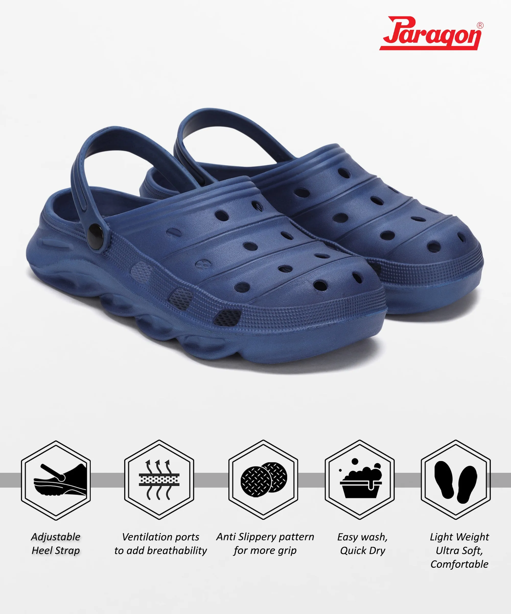 Socks With Clogs Paragon  K10914G Men Casual Clogs | Stylish, Durable | Casual & Comfortable | For Everyday Use