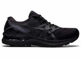 Men's Asics Gel-Nimbus 23, Black/Black, 8.5 4E Extra Wide Asics Shoes Showroom Near Me
