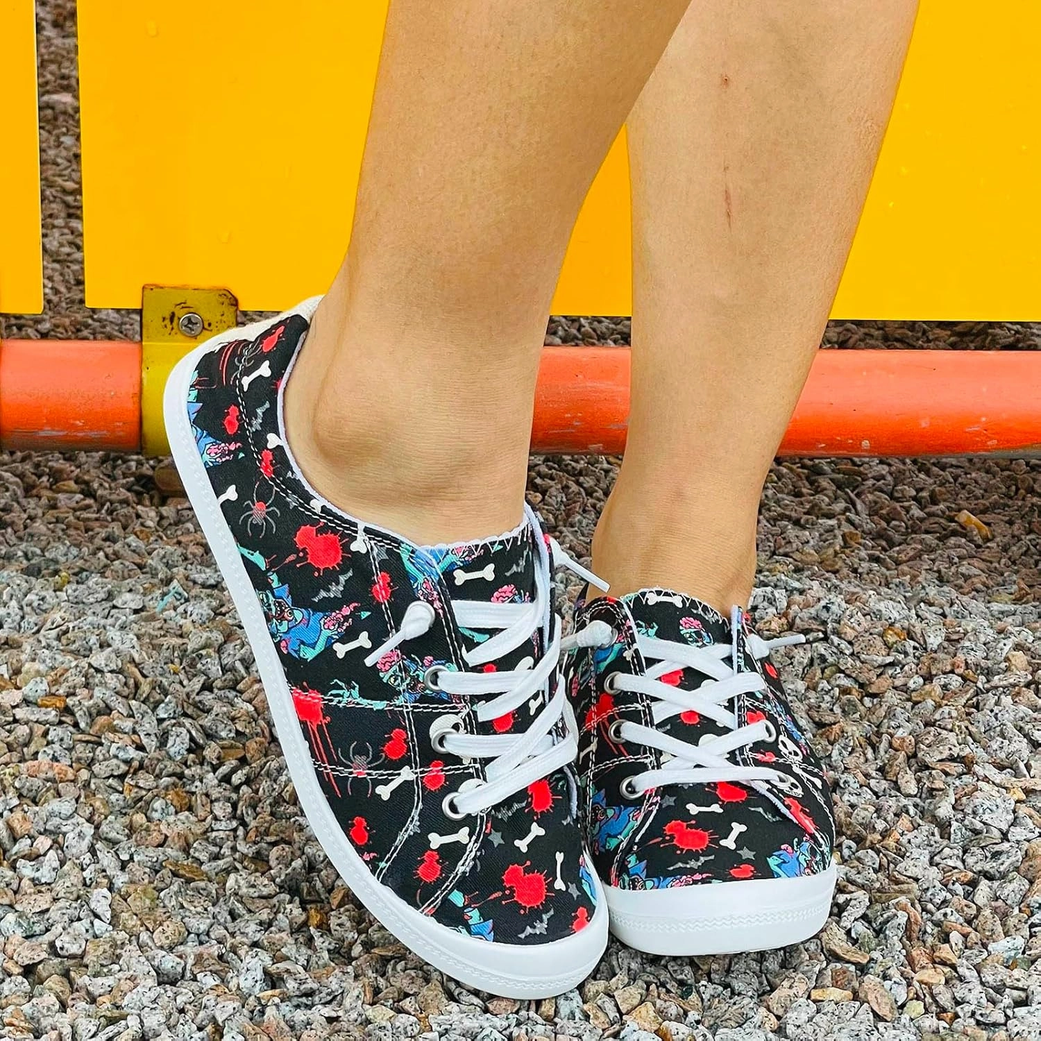 New Balance Mx623v3 Training Shoe Halloween Shoes for Women, Comfort Low Top Canvas Slip On Sneakers Classic Casual Walking Shoes Comfotable Boat Casual Shoes with Arth Support Fashion Pumpkin Print Canvas Sneakers