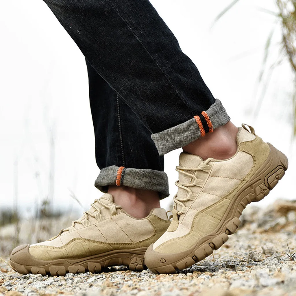 Men's Breathable Non-Slip Wear Outdoor Cycling Shoes Grey Suede Tennis Shoes