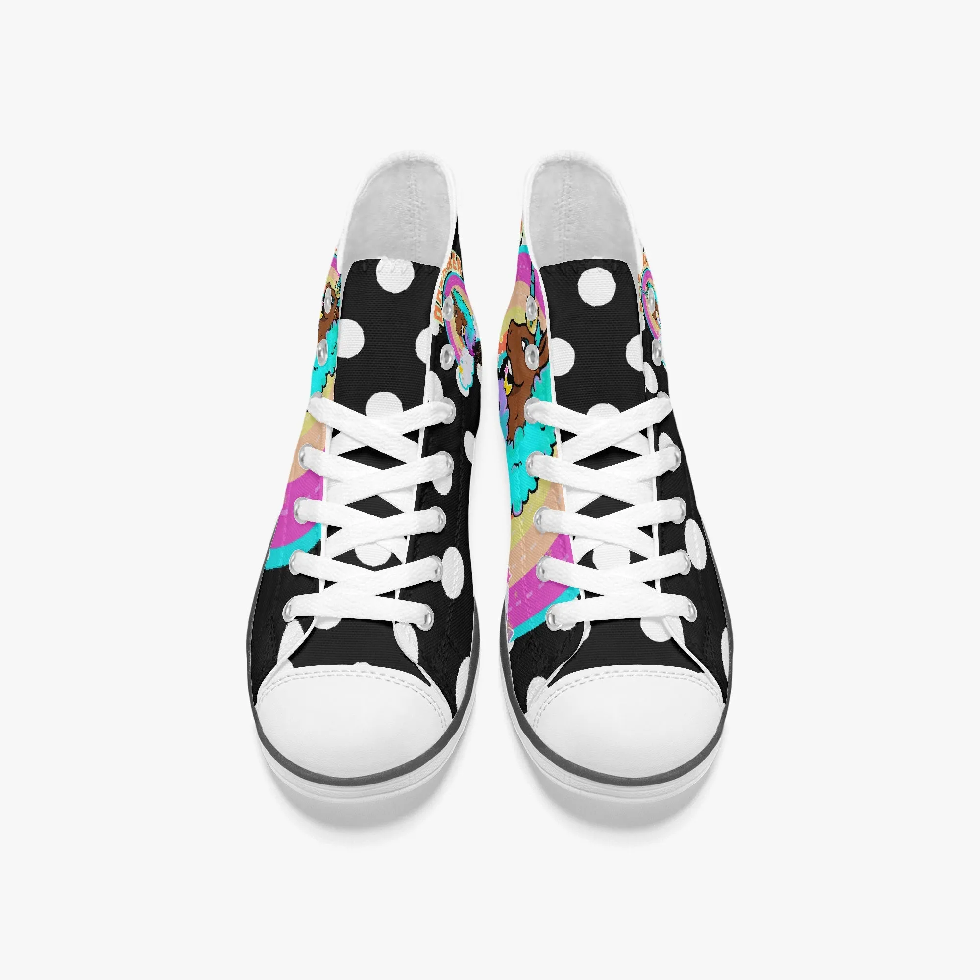 High Heels Yoga Pants Afro Unicorn Dreamers High-Top Canvas Shoes