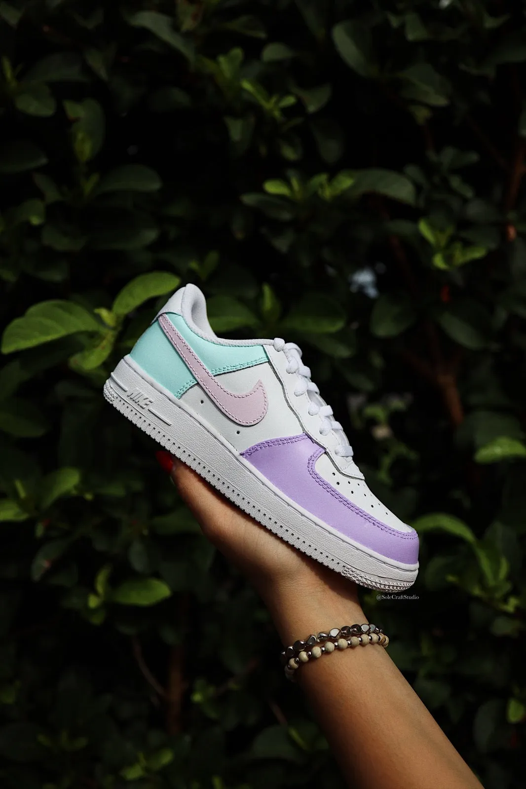 Air Force 1 Low Custom Kids Shoes Pink Lavender Mint Hand Painted AF1 Sneakers Rag Bone Sneakers