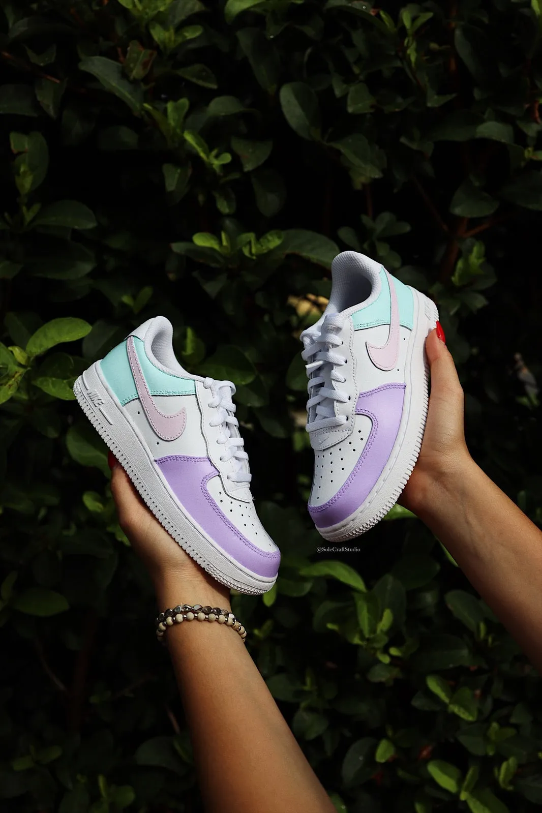 Air Force 1 Low Custom Kids Shoes Pink Lavender Mint Hand Painted AF1 Sneakers Sneakers Gel Kayano