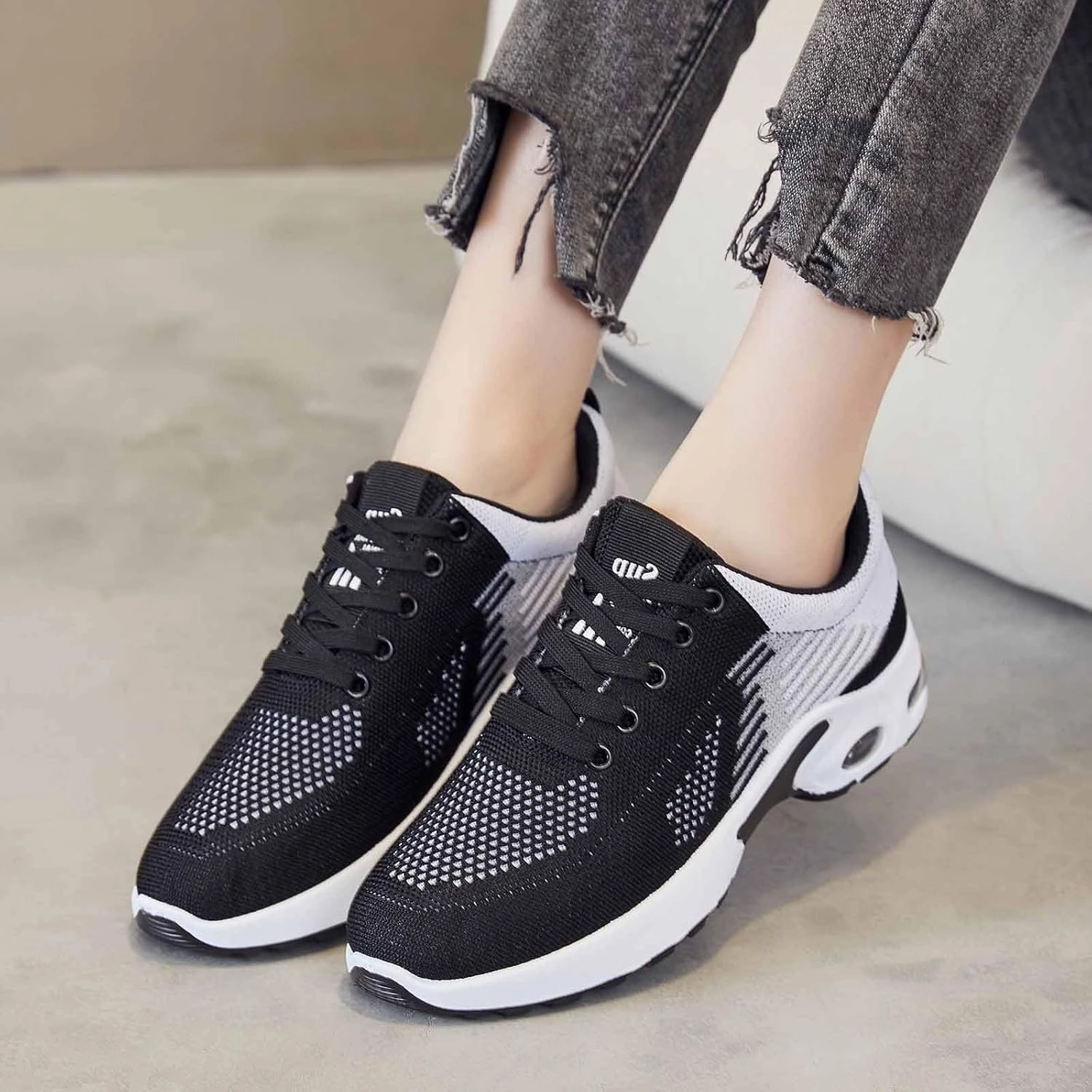 Tennis Shoes for Women, Womens Fashion Sneakers Comfort Wear Orthowear Shoes, Air Cushion Mesh Breathable Sneakers Walking Shoe for Workout Sports Tenis para Mujeres Best Court Shoes For Volleyball