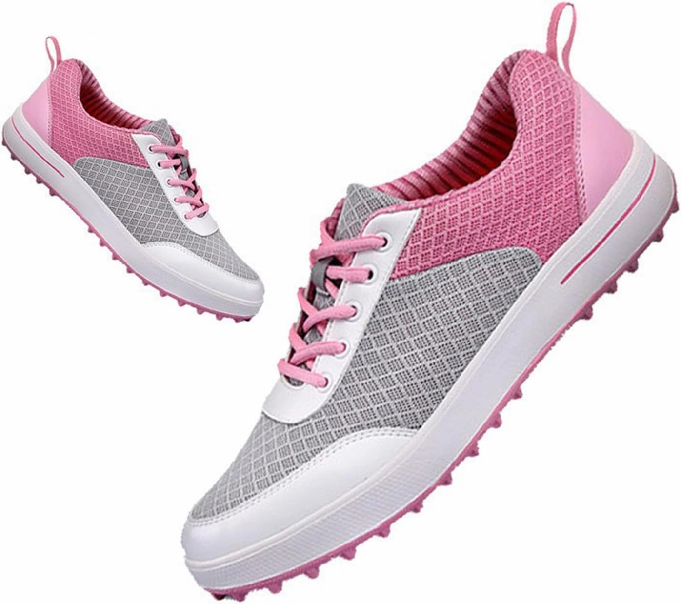 JiuQing Women's Mesh Golf Shoes Summer Spikeless Fashion Golfing Trainer Breathable Anti Slip Walking Sneaker Best Cross Training Shoes