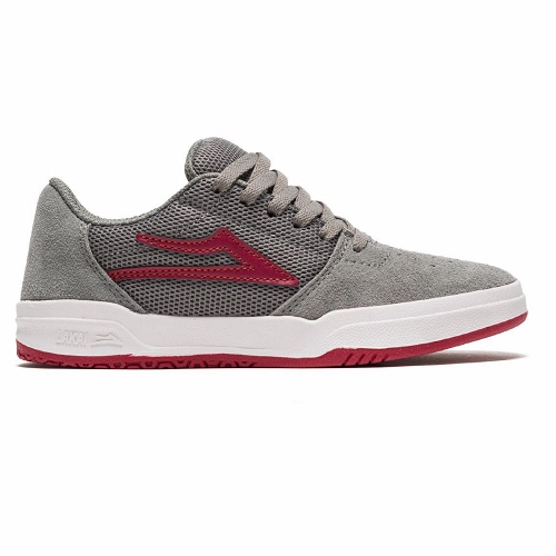 Pro Model Skate Lakai Shoes Kids Brighton Grey Red