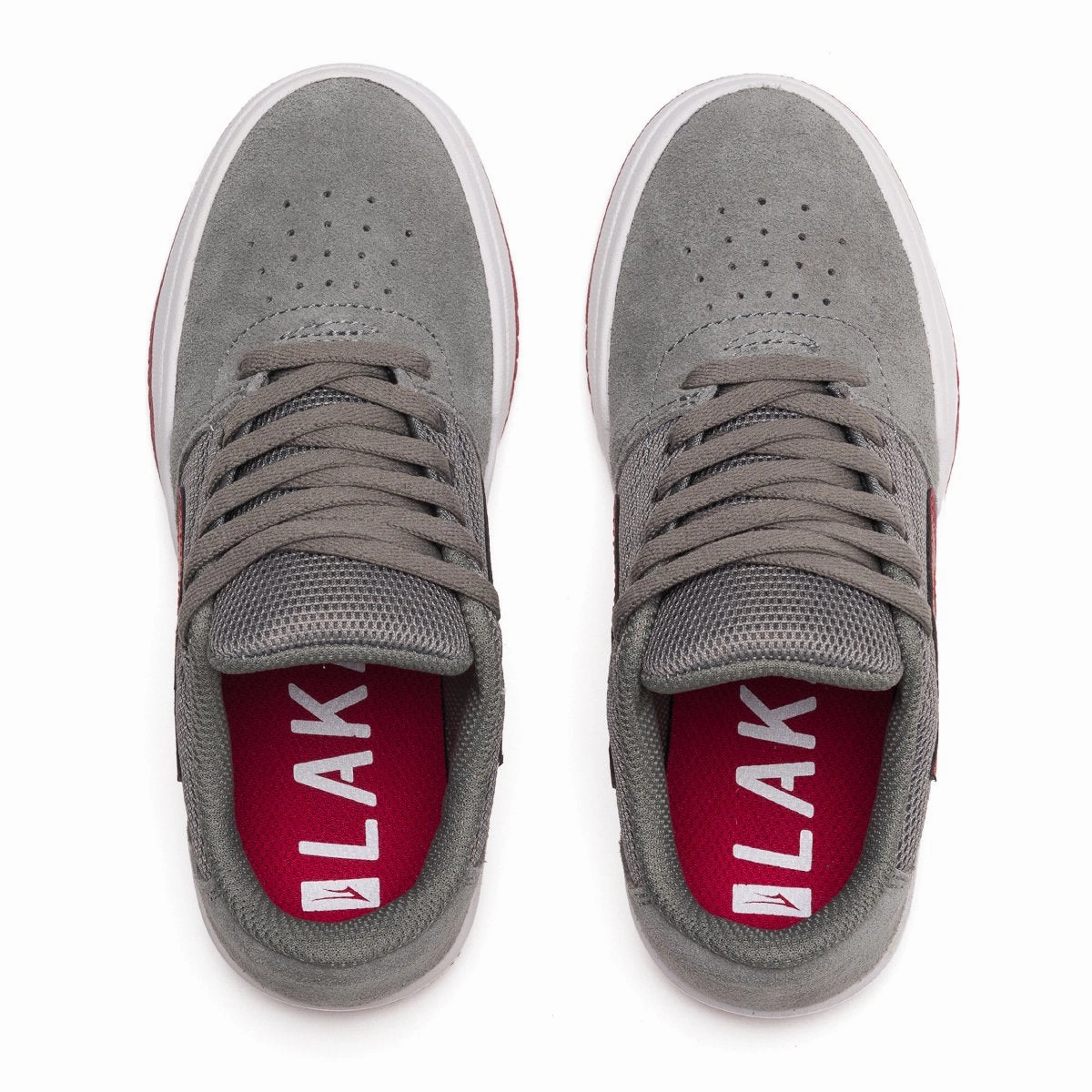 Lakai Shoes Kids Brighton Grey Red Court Graffik Skate Monochrome