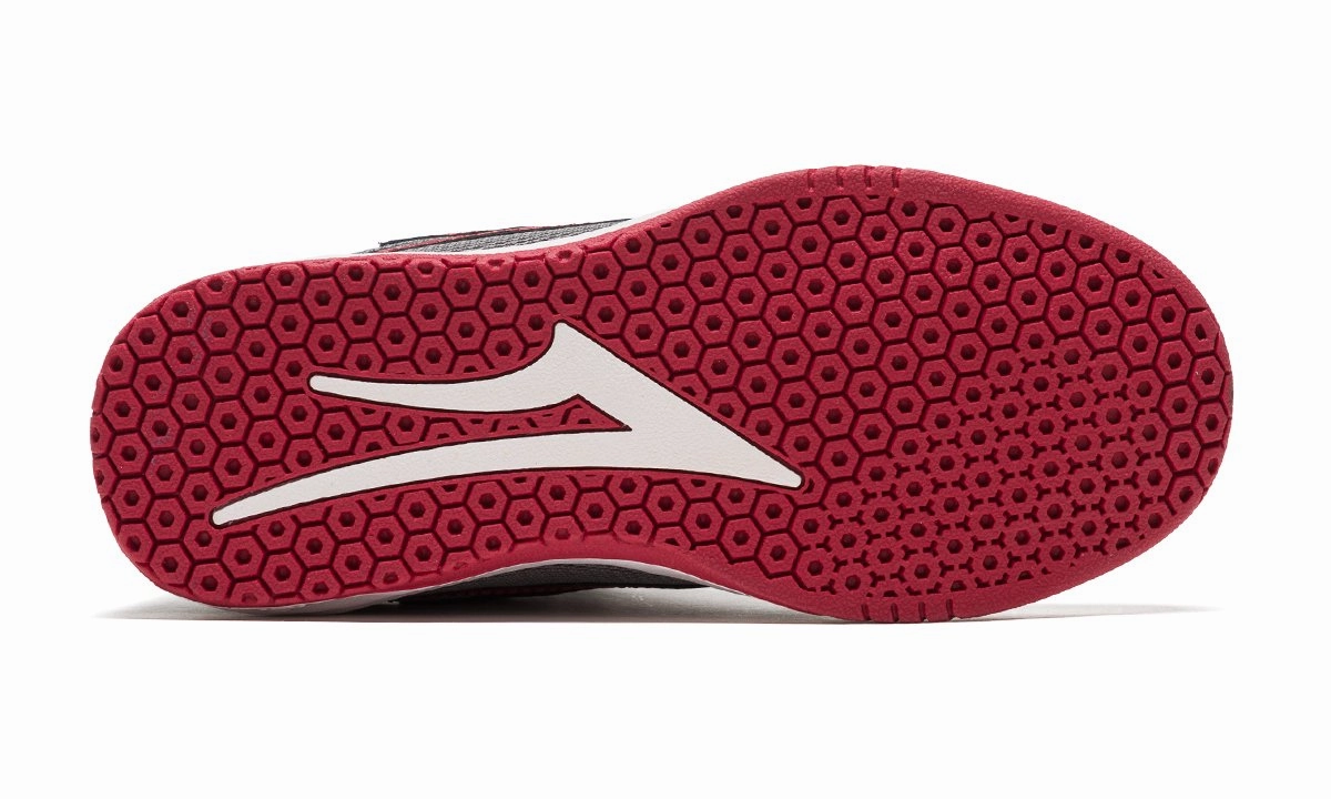 Lakai Shoes Kids Brighton Grey Red All Leather Skate Shoes