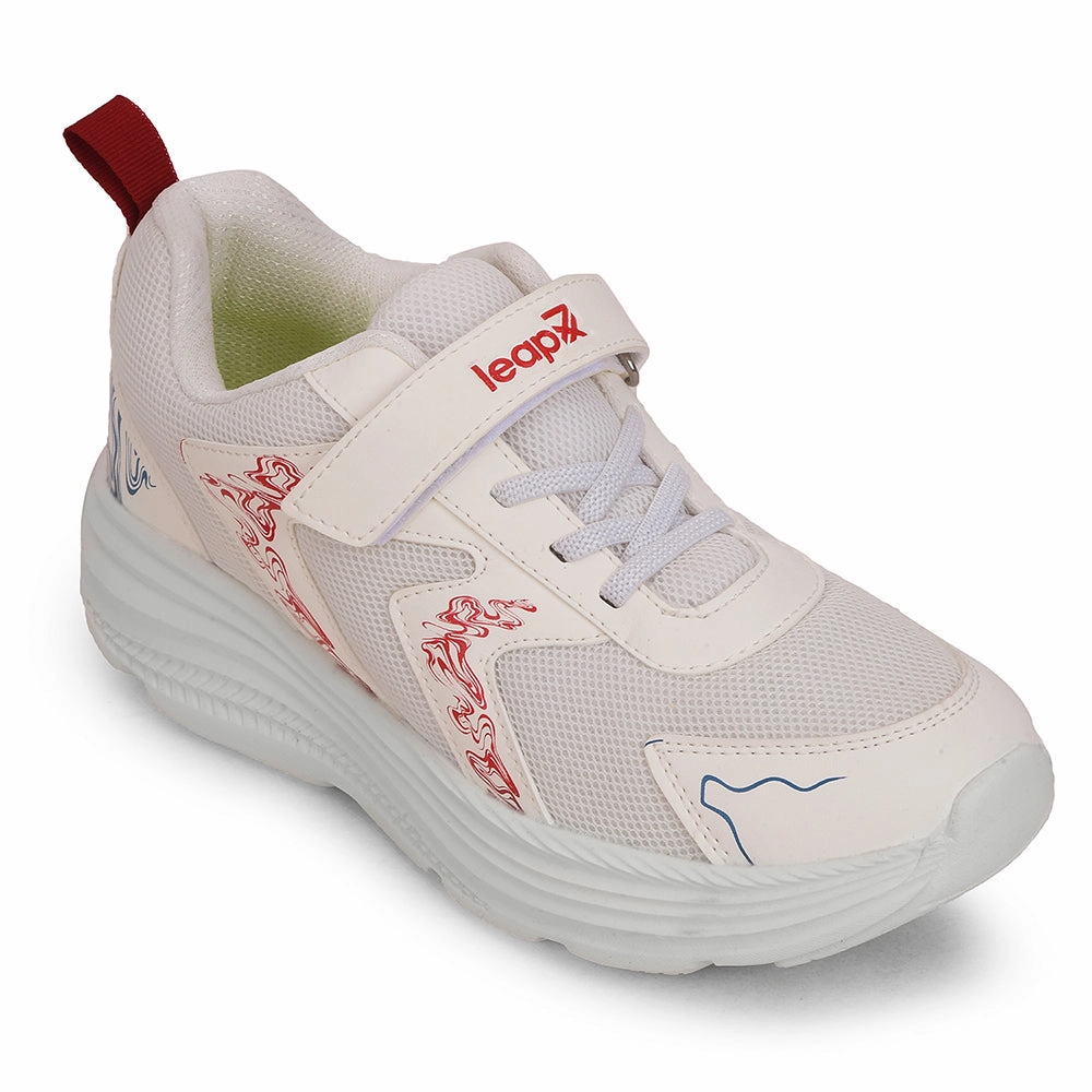 Leap7x White Sports Lacing Running Shoes For Kids ELENOR-2LE By Liberty Running Shoes Gel