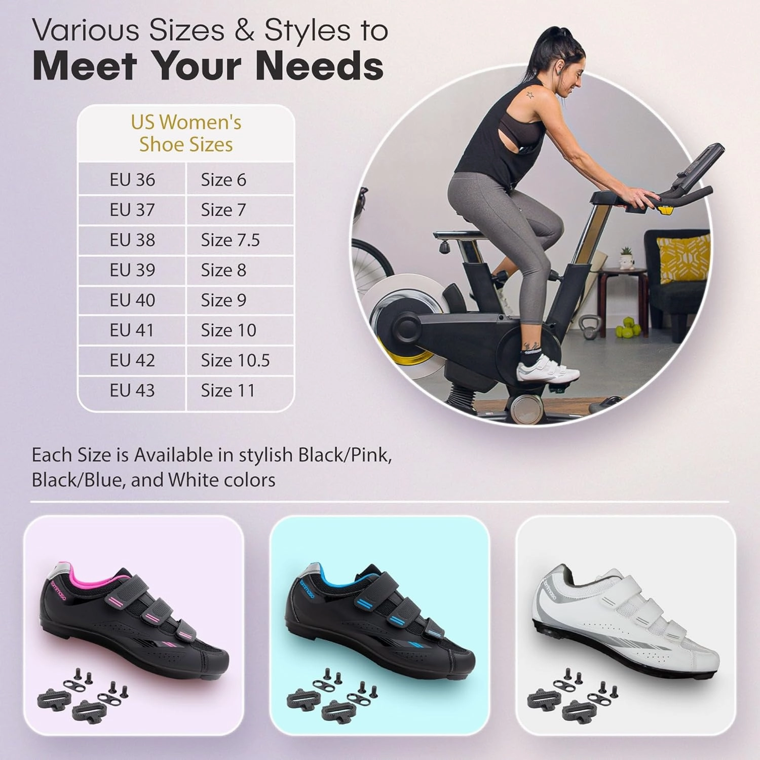 Tommaso Pista 100 SPD & Peloton Shoes for Women—Ready to Ride with Peloton Delta Cleat or SPD Cleats for Road Bicycles & Various Indoor Bikes—Explore Vareity Cycling Shoes & Bike Accessories Winter Cycling Shoes Vs Overshoes