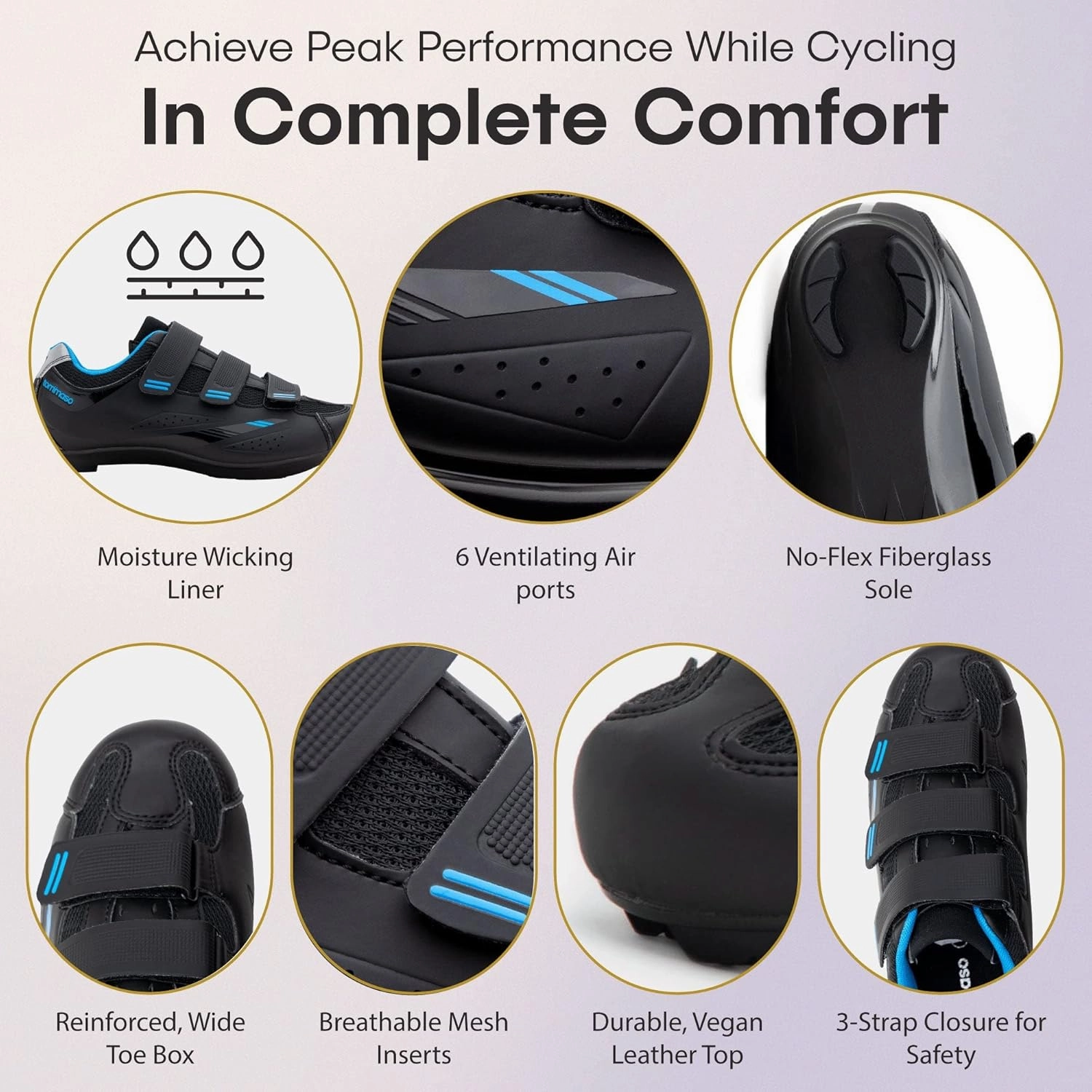 Cycling And Pedals Tommaso Pista 100 SPD & Peloton Shoes for Women—Ready to Ride with Peloton Delta Cleat or SPD Cleats for Road Bicycles & Various Indoor Bikes—Explore Vareity Cycling Shoes & Bike Accessories