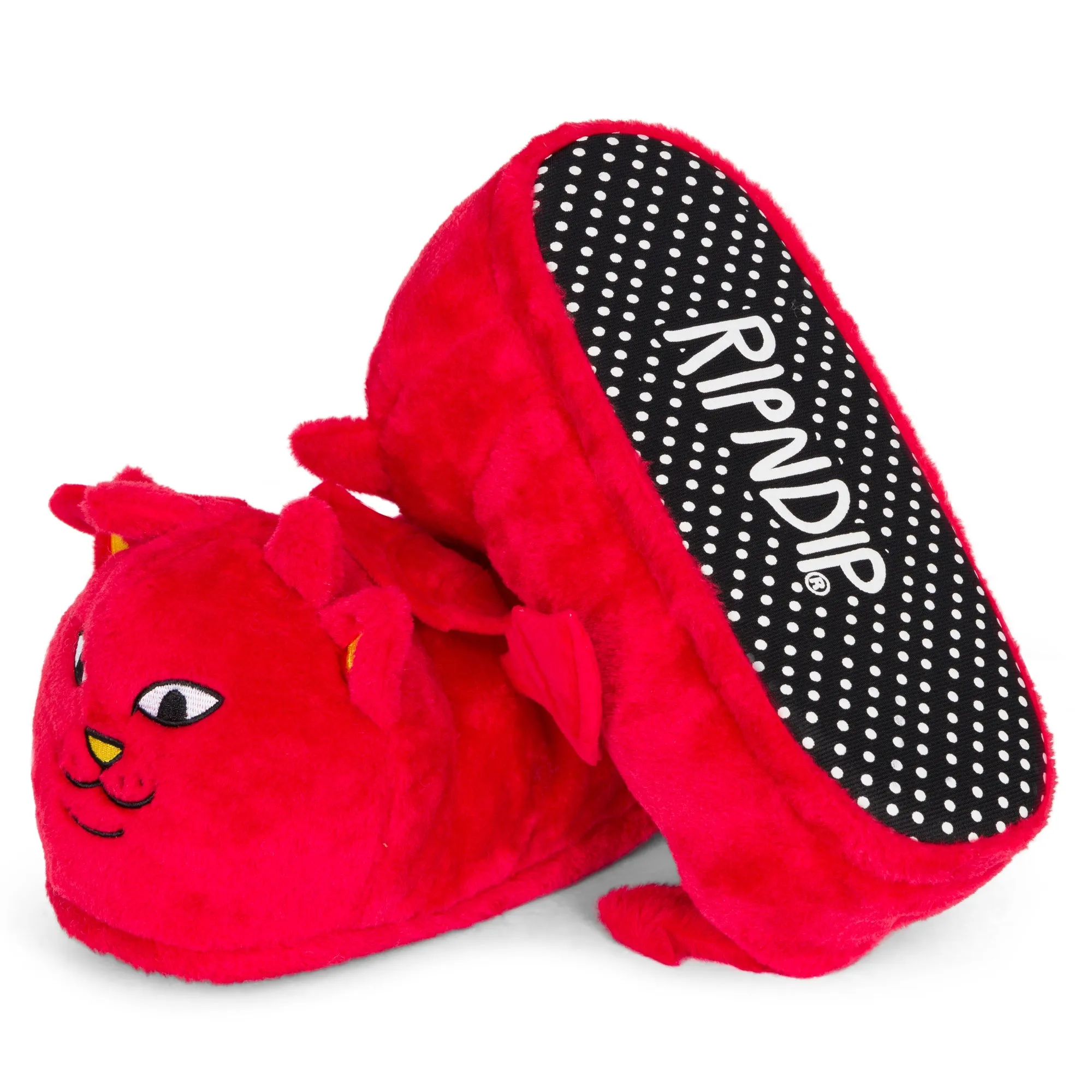 Bottom Slippers Lord Devil Plush Slippers (Red)