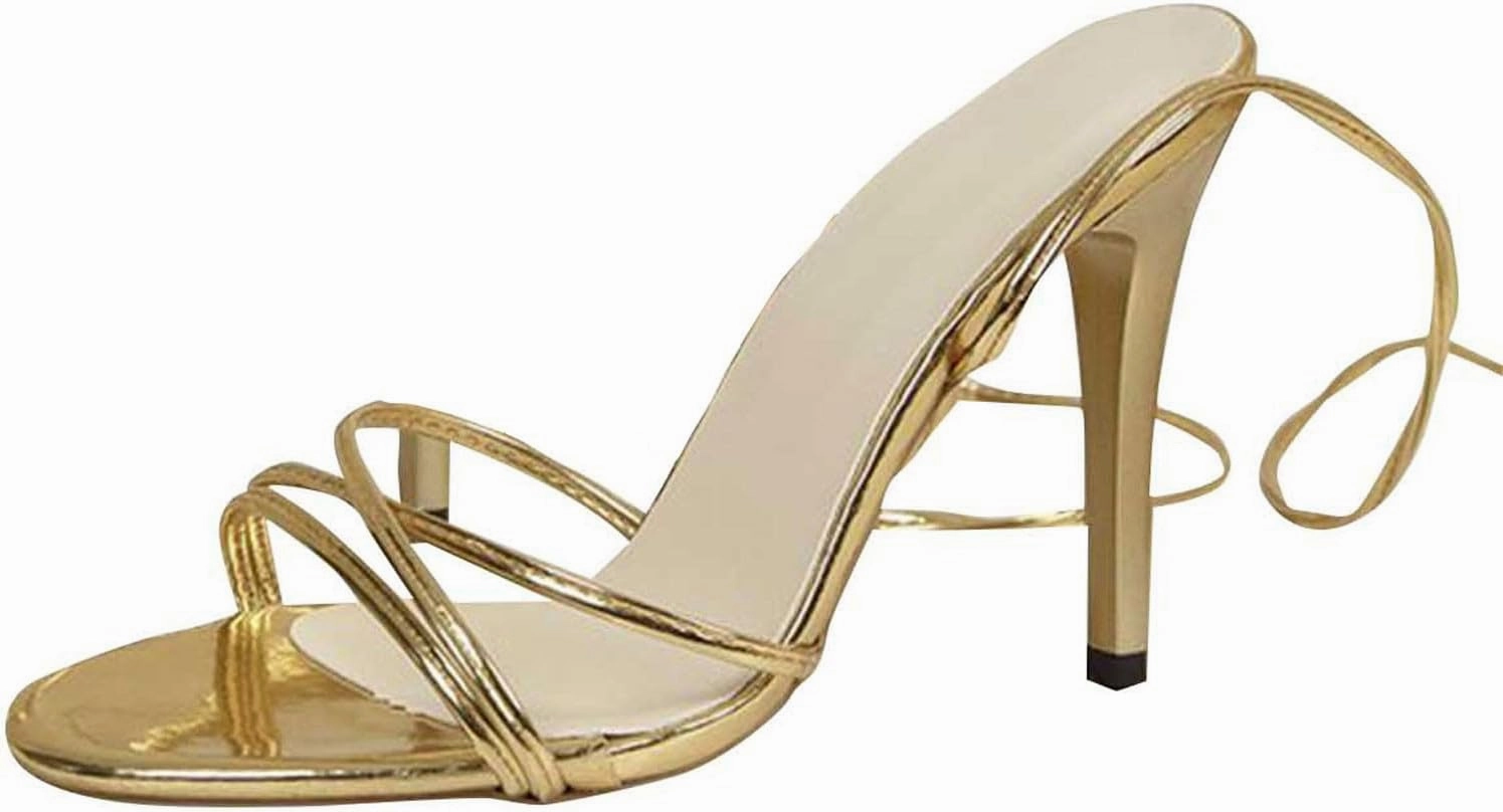 Flip Flops With Air Bubble High Heels Stilettos Heels Womens Backless Strappy Gladiator Sexy Open Toe Heels Dressy Metallic Pumps Sandals 2025