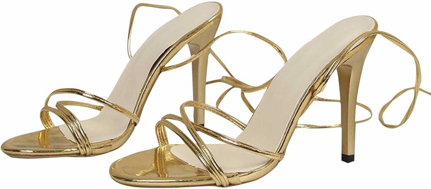 Good Quality Flip Flops High Heels Stilettos Heels Womens Backless Strappy Gladiator Sexy Open Toe Heels Dressy Metallic Pumps Sandals 2025