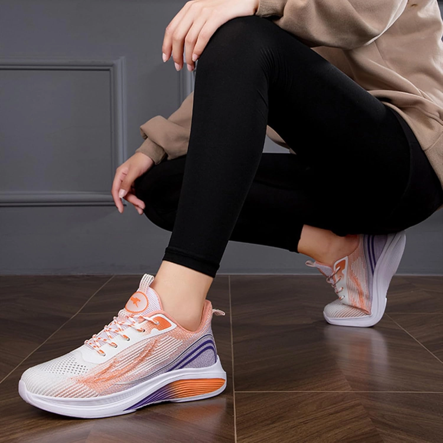 Trendy Training Shoes HINDOLA Sneakers for Women Running Shoes Lightweight Casual Walking Shoes Breathable Gym Work Fashion Comfortable Non Slip Shoes