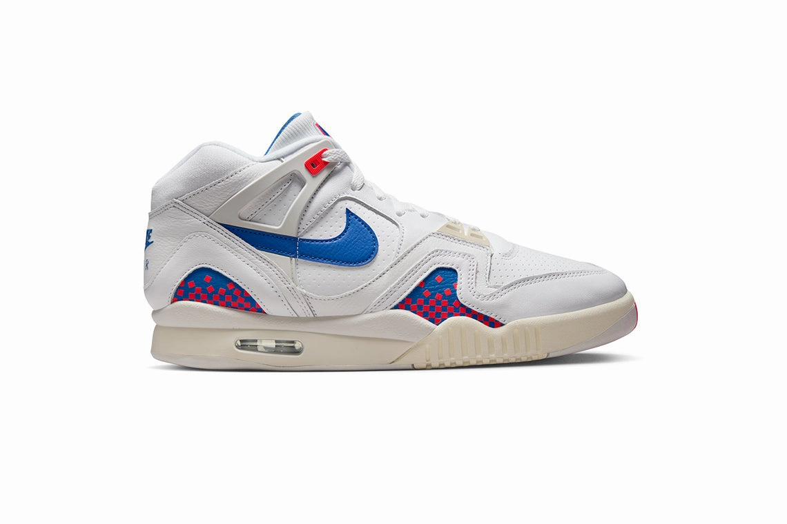 NIKE Air Tech Challenge 2 QS : "Pixel Court" White/Royal Blue-Laser Crimson Shoe Slides Nike