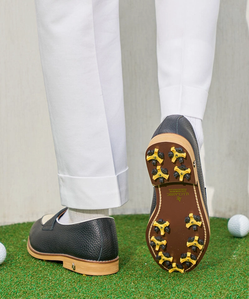 Plantar Fasciitis Golf Shoes ALL CLASSIC Golf Noble Penny Loafer Classic Golf Shoes - Black