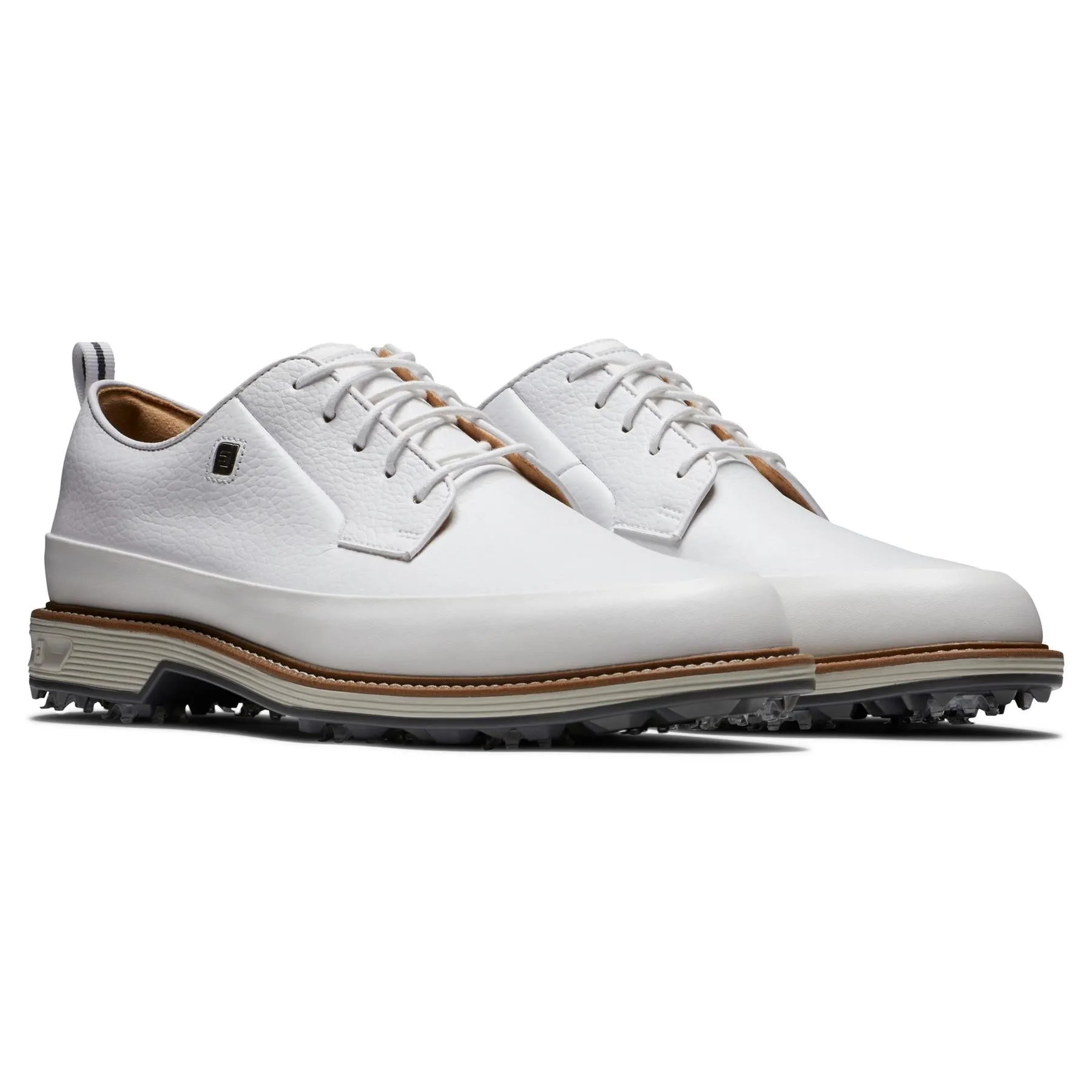 Wide Toe Box Shoes Golf Premiere Series Cleated Laced Golf Shoes White/Grey