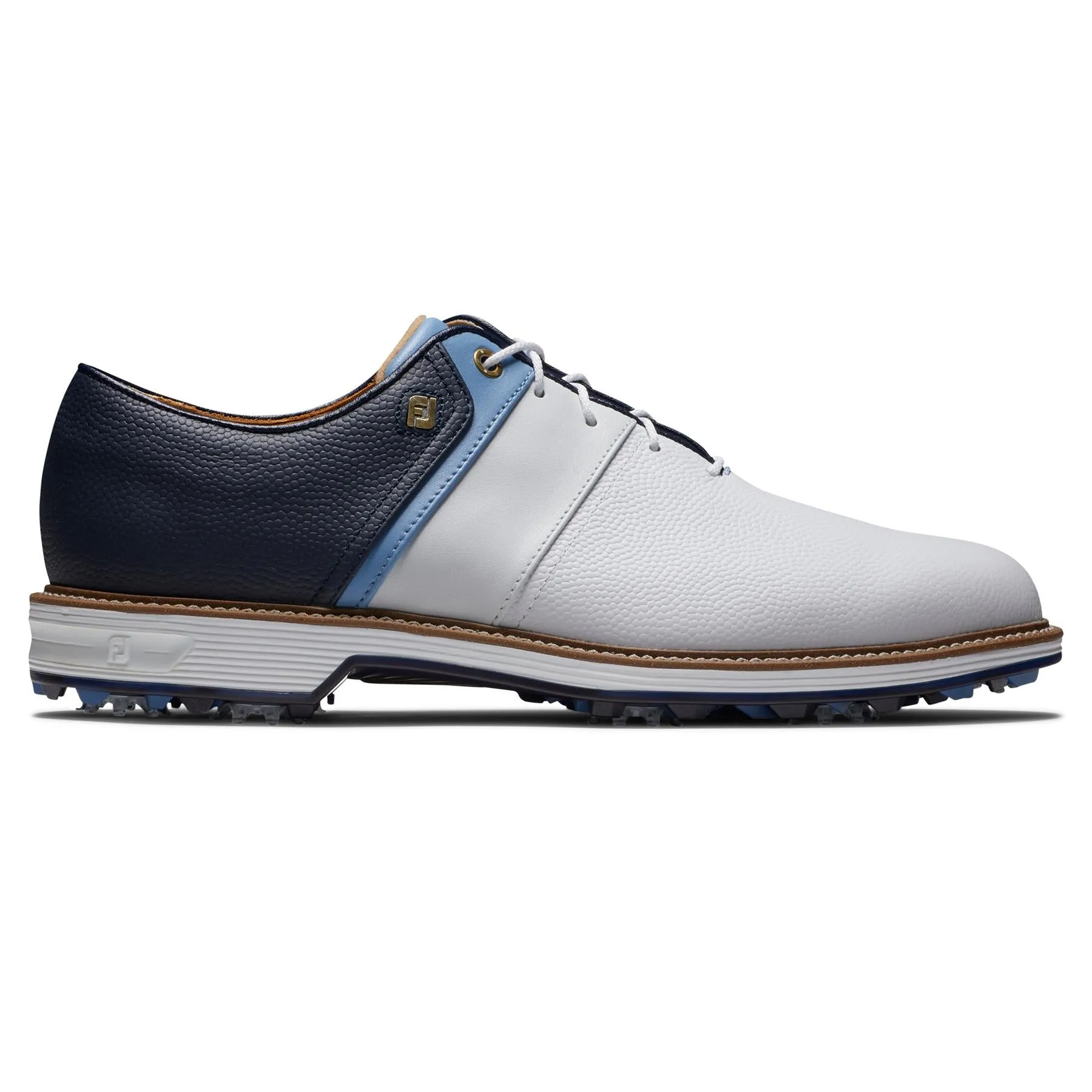 Premiere Series Packard Golf Shoes White/Blue/Navy Vs Spiked Spikes For Golf