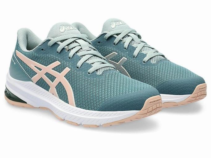 Asics Gum Sole Shoes Asics Kid's GT 1000 12 GS - Foggy Teal/Pale Apricot