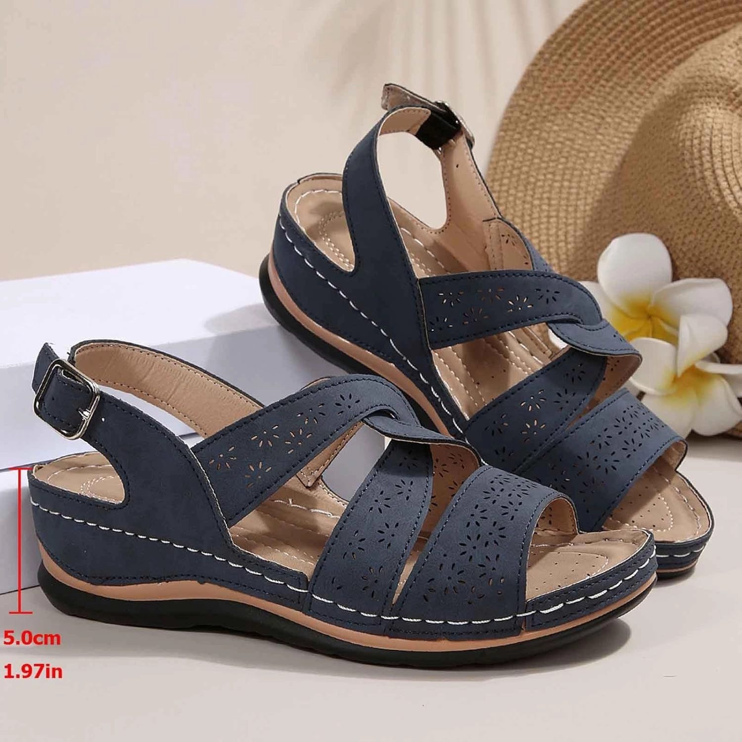 Women's Wedge Sandals Summer Open Toe Platform Espadrilles Casual Comfortable Walking Shoes for Outdoor Beach Under Armour Project Rock 6 Training Shoes