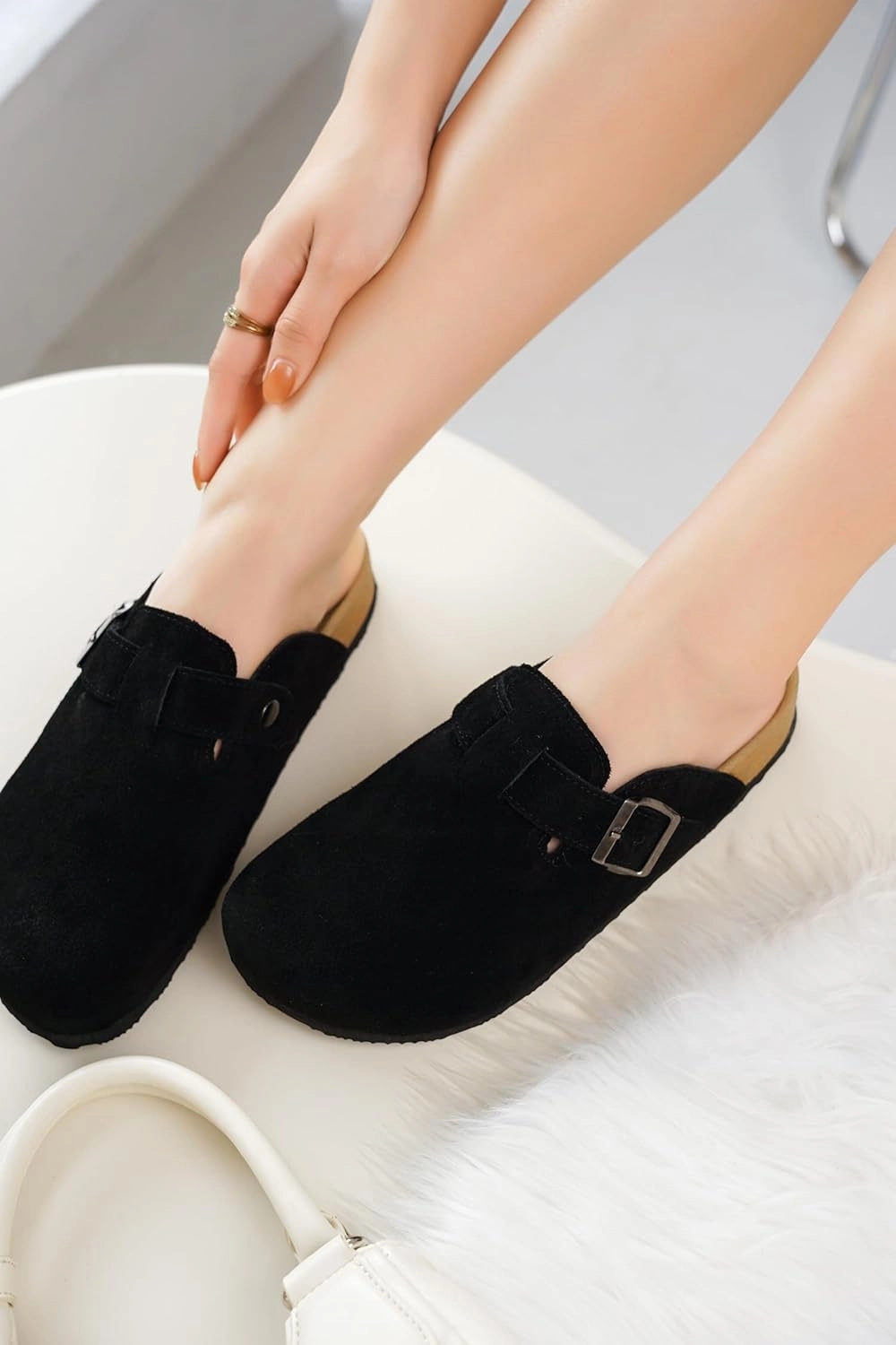 Project Cloud Genuine Leather Footbed Clogs for Women - Memory Foam Arch Support Slippers for Women - Trendy Slip-ons Women's Mules & Clogs Sandals (Benton) Slip On Memory Foam Shoes