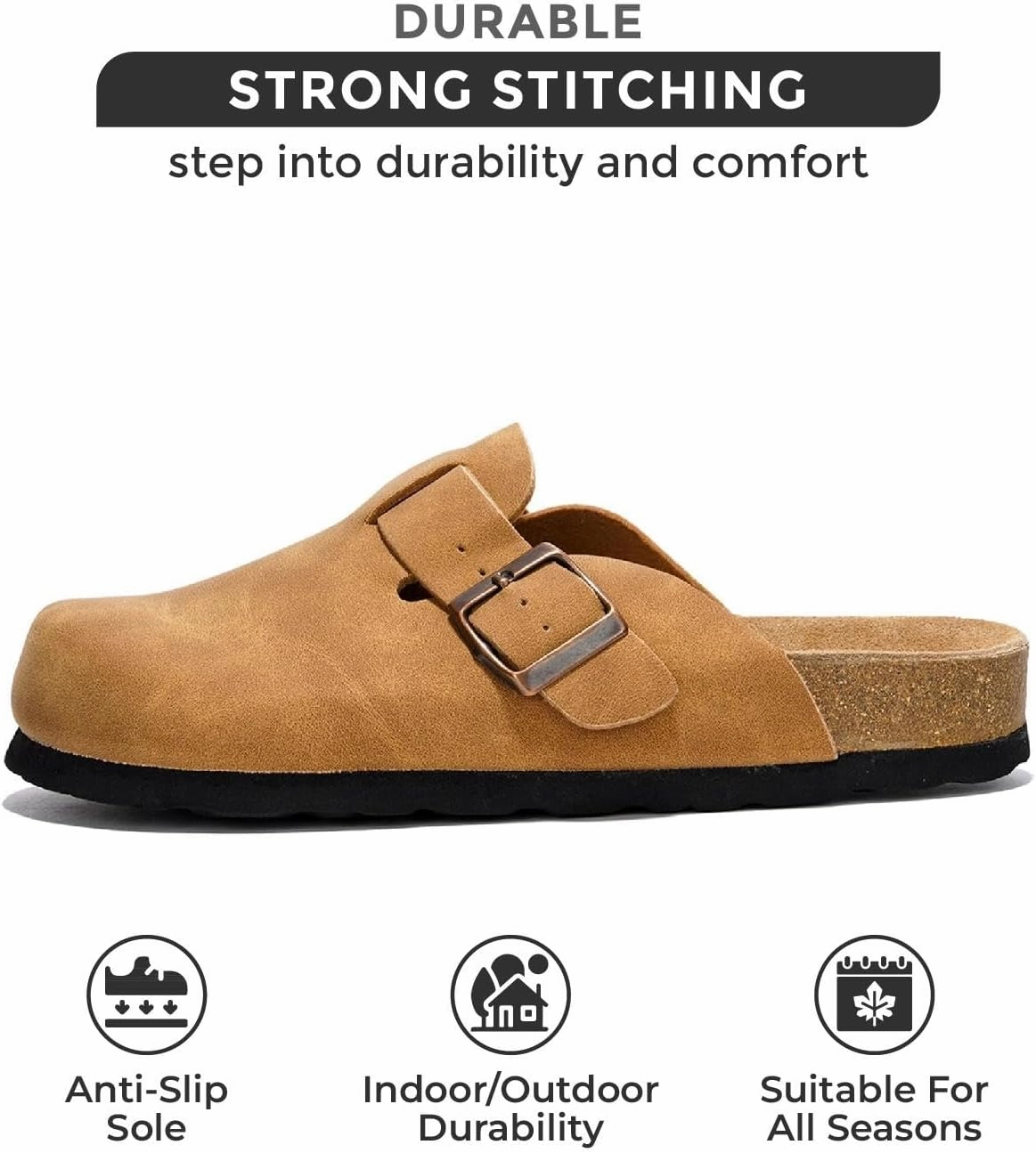 Slip On Leather Slip On Leather Project Cloud Genuine Leather Footbed Clogs for Women - Memory Foam Arch Support Slippers for Women - Trendy Slip-ons Women's Mules & Clogs Sandals (Benton)