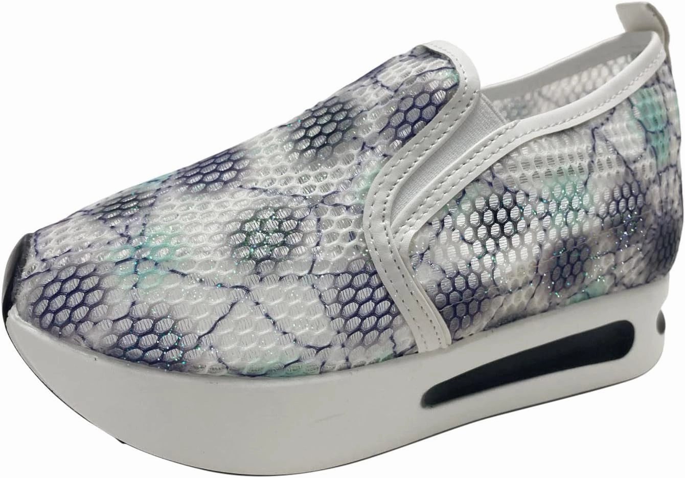 Bt Boom Badminton Shoes Platform Sneakers for Women Slip on Loafers Lace Embroidery Chunky Fashion Casual Tennis Shoes Lightweight Walking Shoes Comfortable Ladies Hidden Sneaker Breathable Orthopedic Wedge