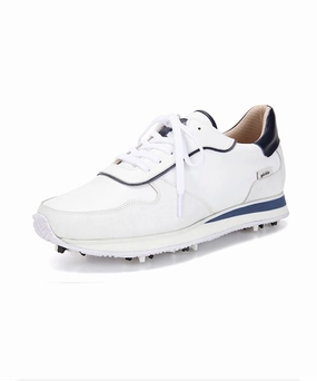 Giclee Unisex Courtyard Premium Leather Golf Shoes - Navy Best Value Golf Shoes