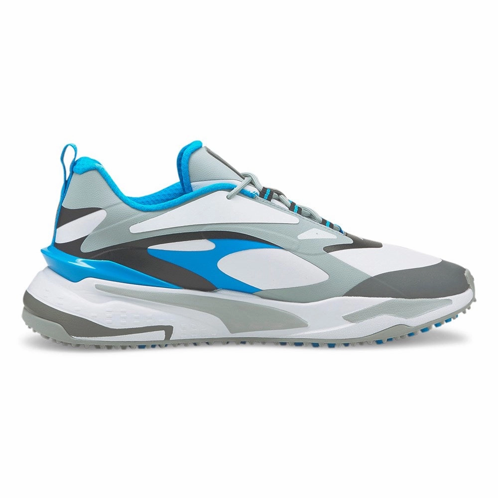Puma GS-Fast Spikeless Golf Shoes - Puma White/Quarry/Ocean Drive Puma Monolite Fusion Slip-on Golf Shoes