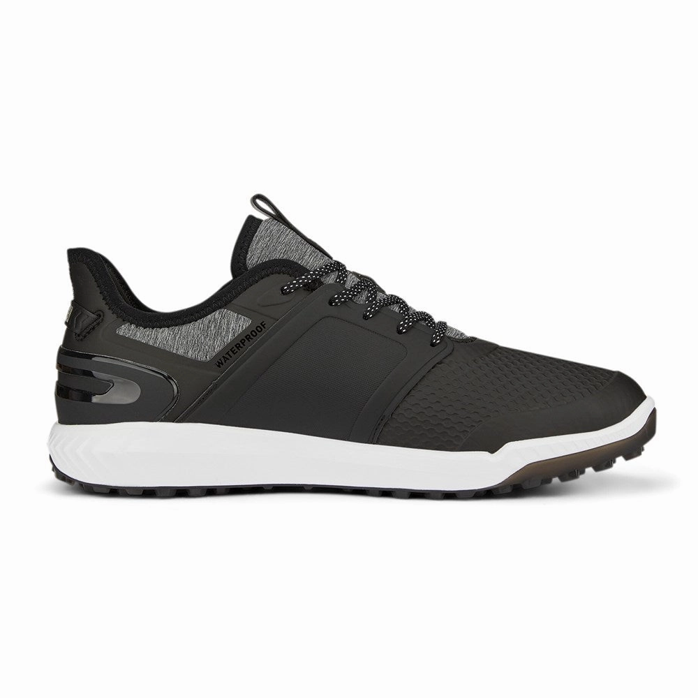 Puma IGNITE Elevate Spikeless Wide Men's Golf Shoes - Puma Back/ Puma Silver Puma Spikes Running Shoes