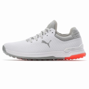 Puma PROADAPT Alphacat Spikeless Wide Golf Shoes - Puma White/High Rise Puma Safety Shoes Nl