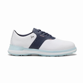 PUMA Tetherow Men's Spikeless Shoes (White/Blue) Pard Puma Shoes