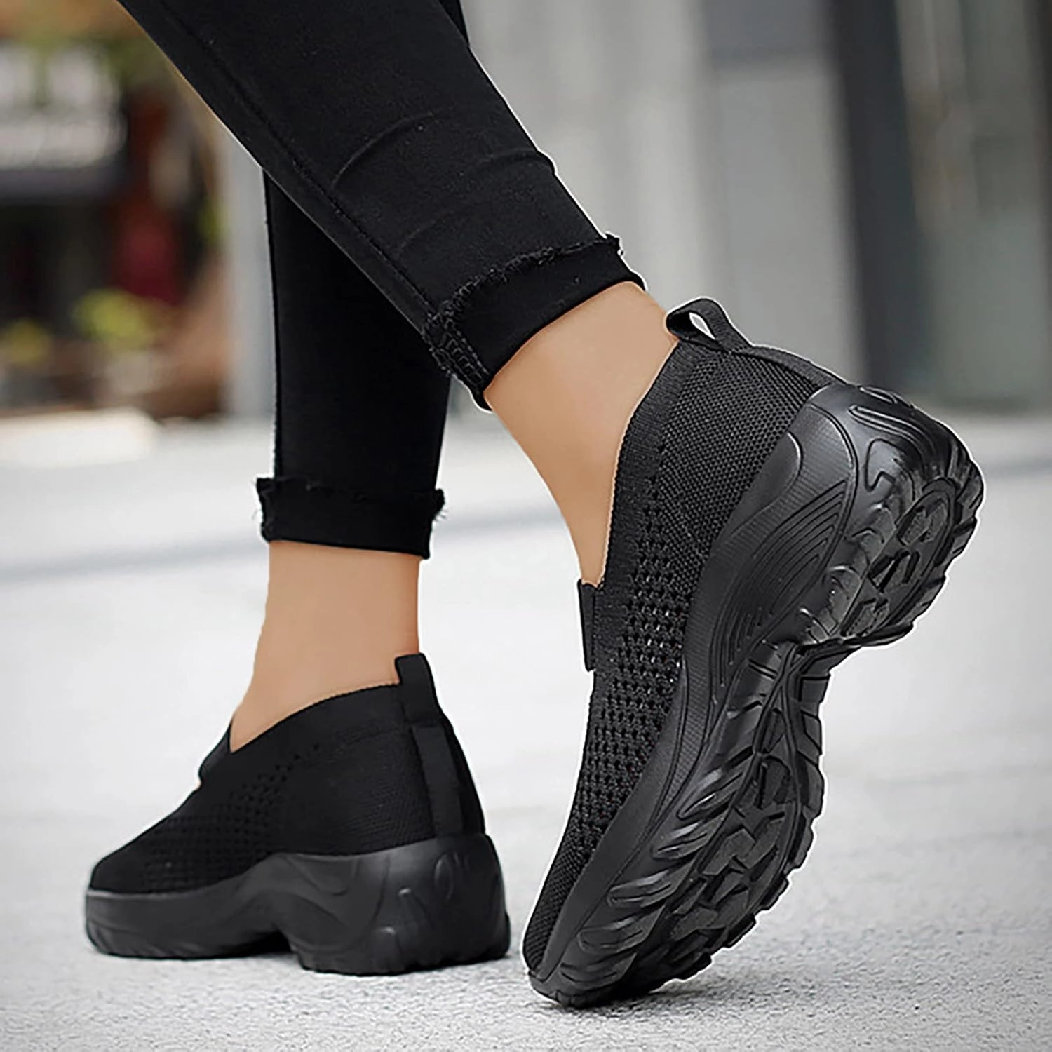 Q Tennis Shoes Womens Orthopedic Comfortable Loafers Slip On Walking Shoes with Arch Support Casual Sneakers Plantar Fasciitis Relief Foot Heel Pain Diabetic Feet