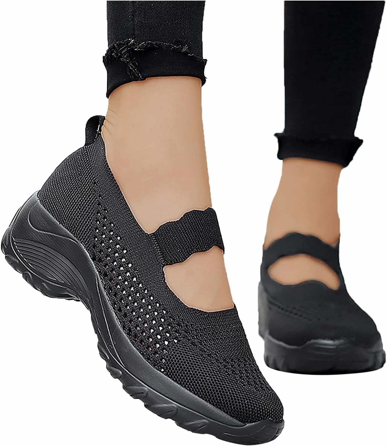 Womens Orthopedic Comfortable Loafers Slip On Walking Shoes with Arch Support Casual Sneakers Plantar Fasciitis Relief Foot Heel Pain Diabetic Feet Wedge Tennis Shoe