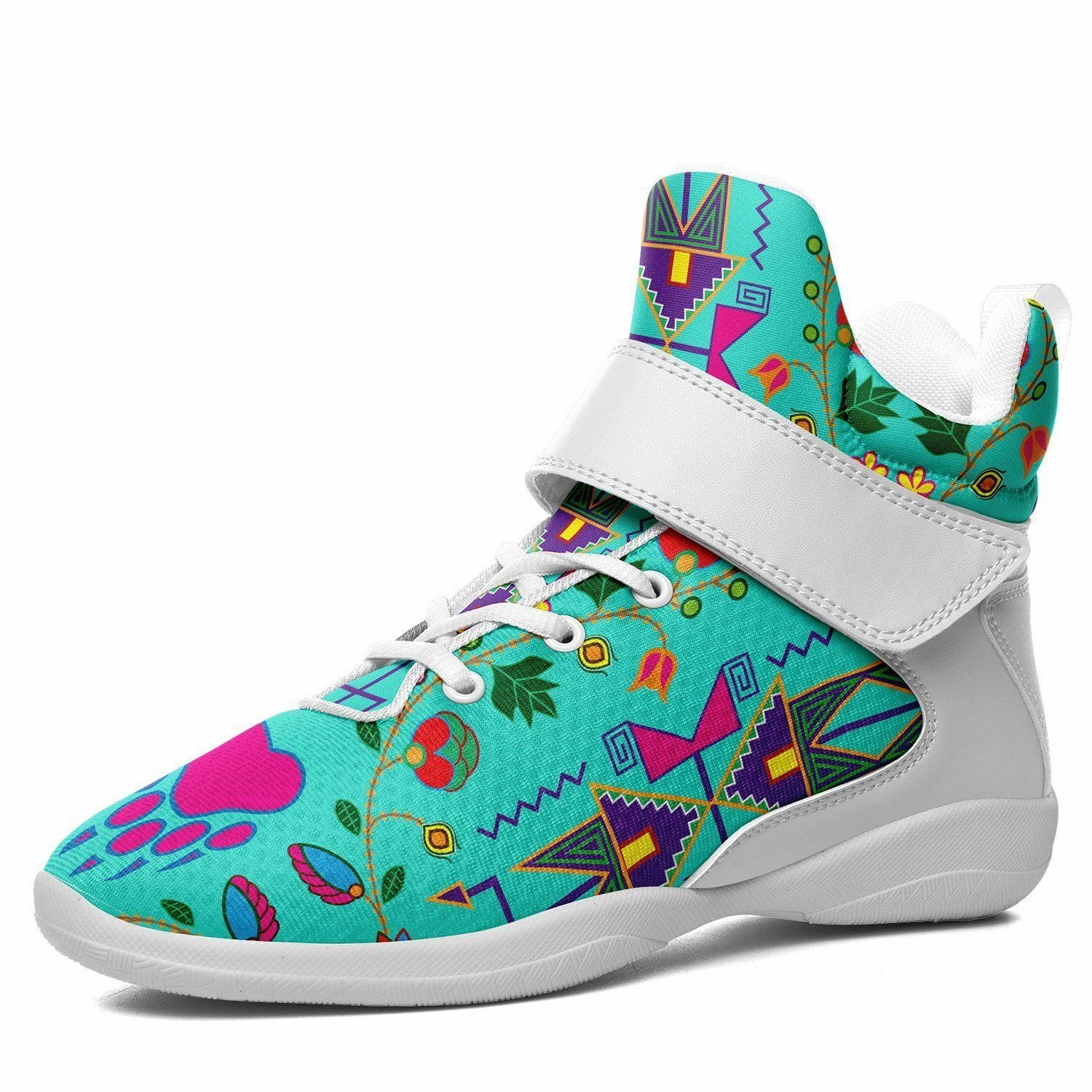Geometric Floral Fall Sky Kid's Ipottaa Basketball / Sport High Top Shoes Uk Basketball Shoes