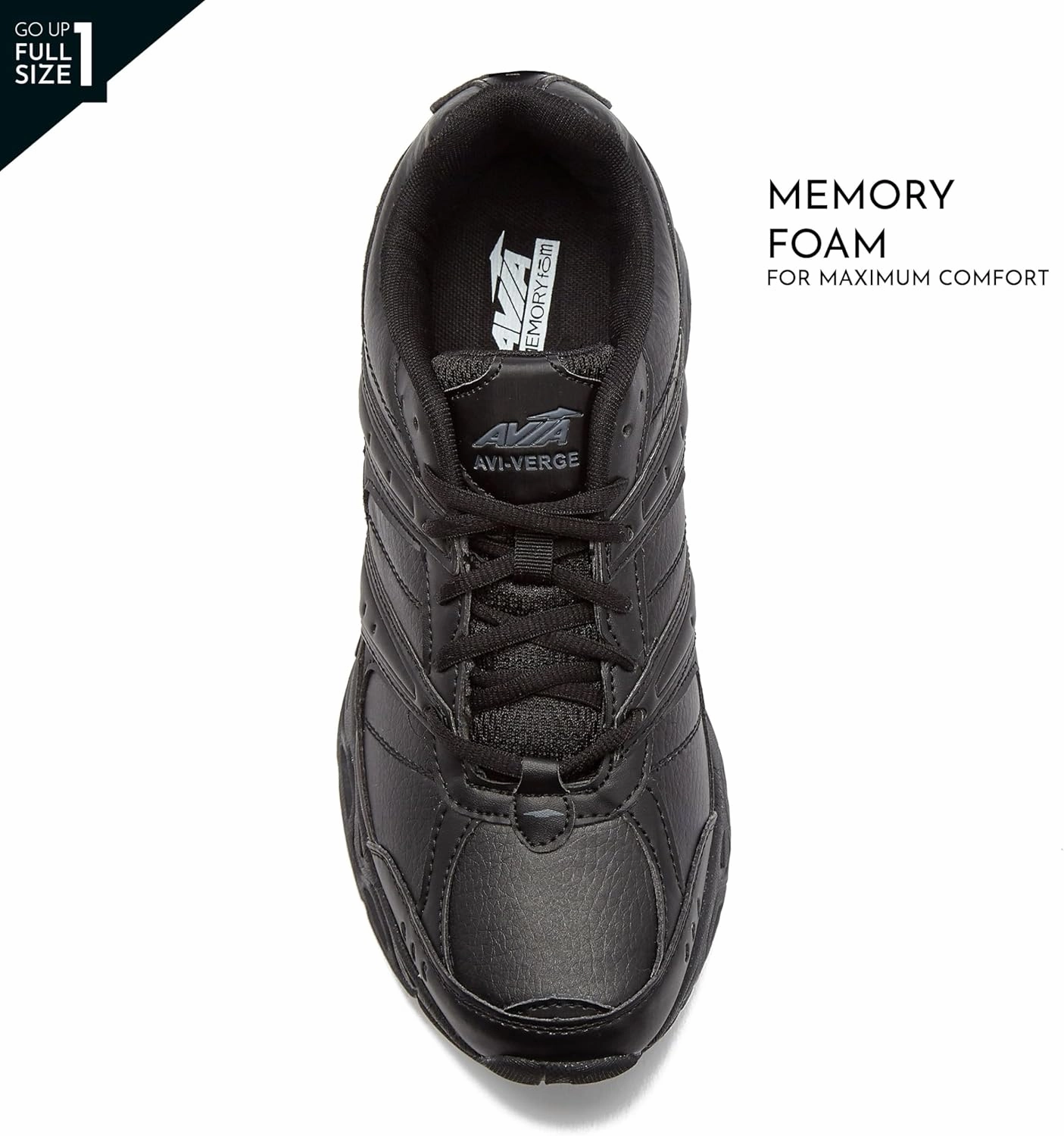 Avia Verge Womens Sneakers - Tennis, Court, Cross Training, or Pickleball Shoes for Women, Classic Black or Walking White Sneakers with Arch Support, Wide Width or Medium Best Shoes For Volleyball Setters