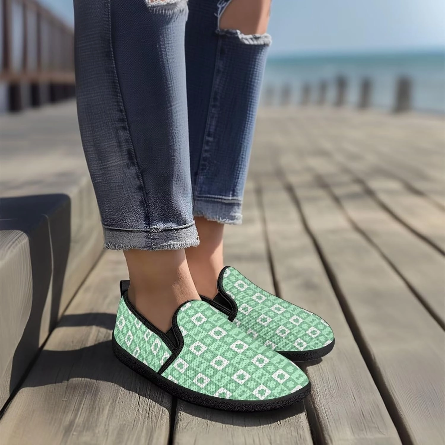 Performance Bike Cycling Shoes Fashion Barefoot Walking Shoe Womens Casual Slip On Loafers Breathable Anti-Slip Camping Shoes with EVA Sole for Cycling US 6-11 Black Sole