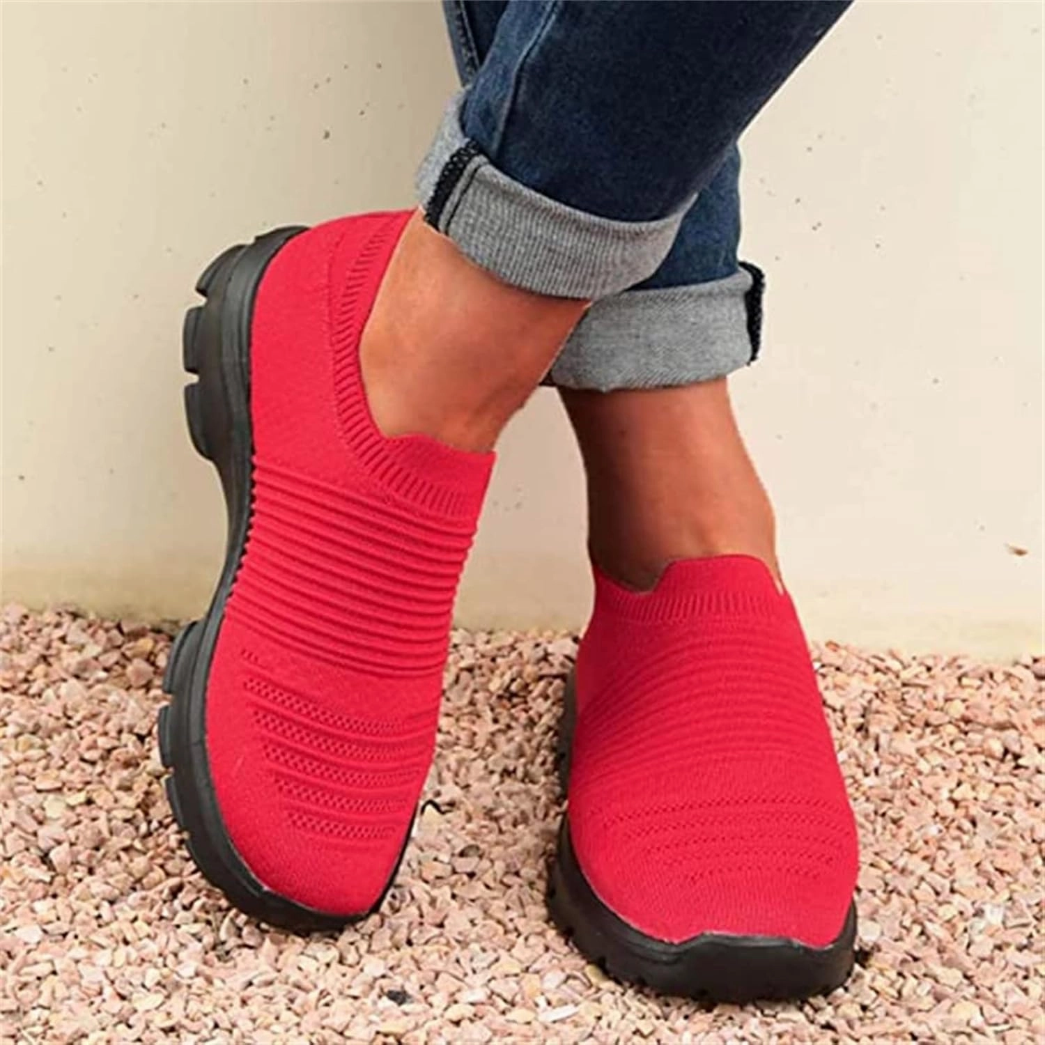 Ladmiple Shoes For Women Sneakers Trendy Slip On Running Shoes Non Slip Walking Shoes Gym Workout Tennis Fashion Sneakers Best Hard Court Tennis Shoes 2024