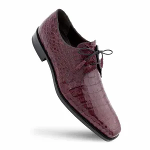 Mezlan of Spain Genuine Crocodile Skin Burgundy Derby ANDERSON (USA Men Size) Floral Dress And Shoes