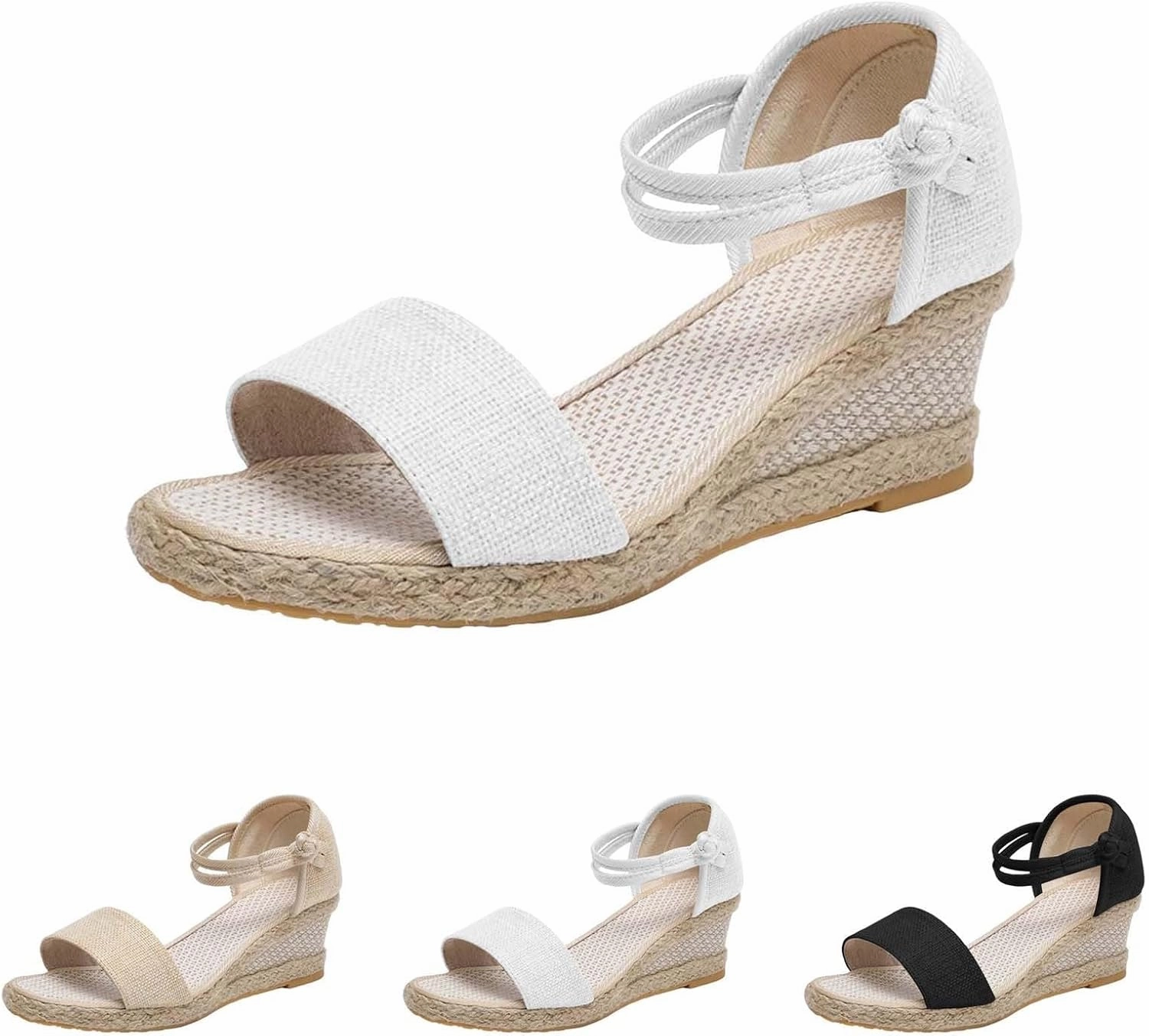 Espadrilles Wedges For Women Open Toe Low Heel Beach Sandals Slip On Ankle Strap Dress Shoes Fashion Platform Boho Sandals Jennifer Aniston Flip Flops