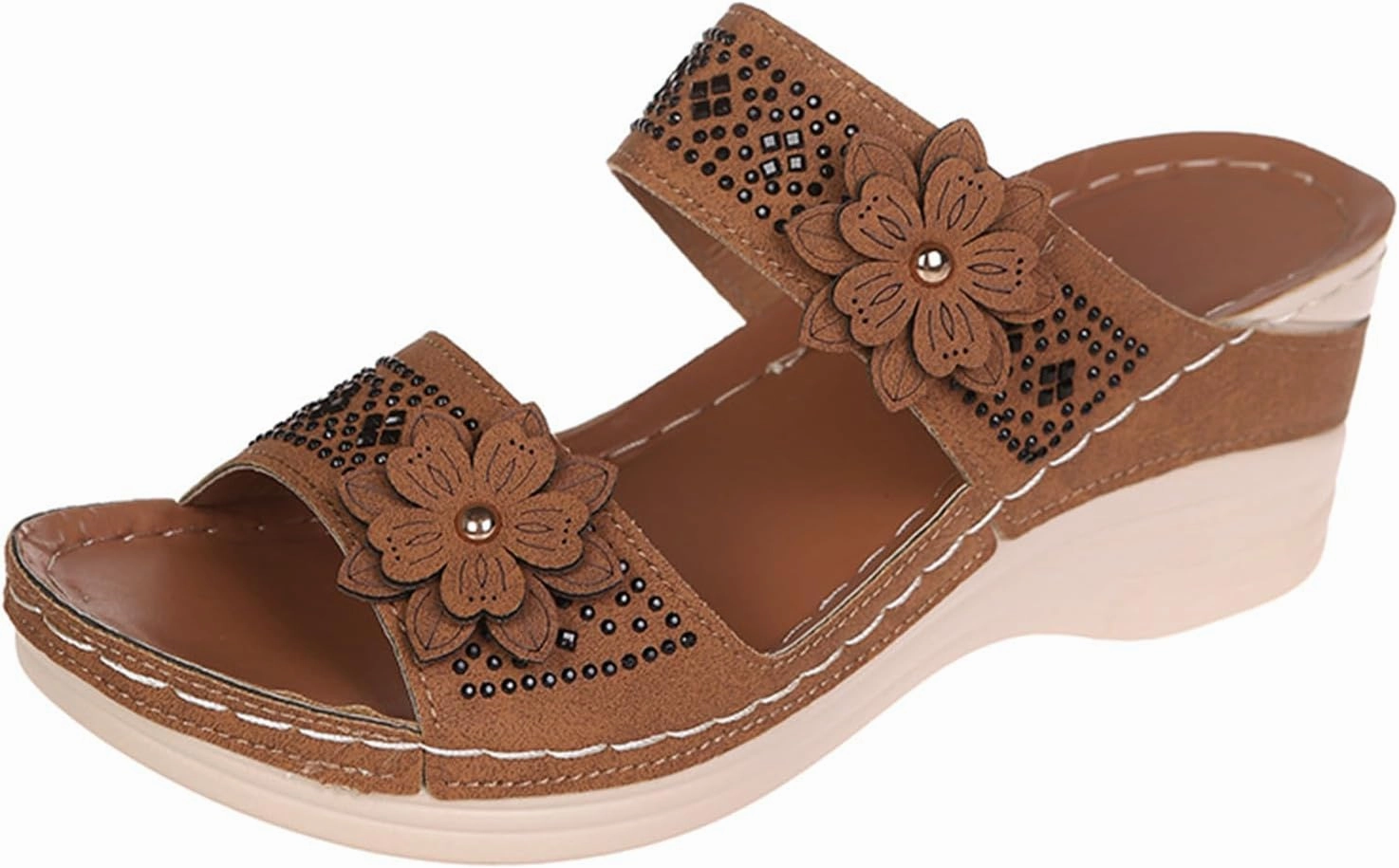 Lausiuoe Orthopedic Sandals For Women Dressy Arch Support Orthotic Flip Flops Comfortable Walking Summer Cute Slides Slippers Pu Flip Flops