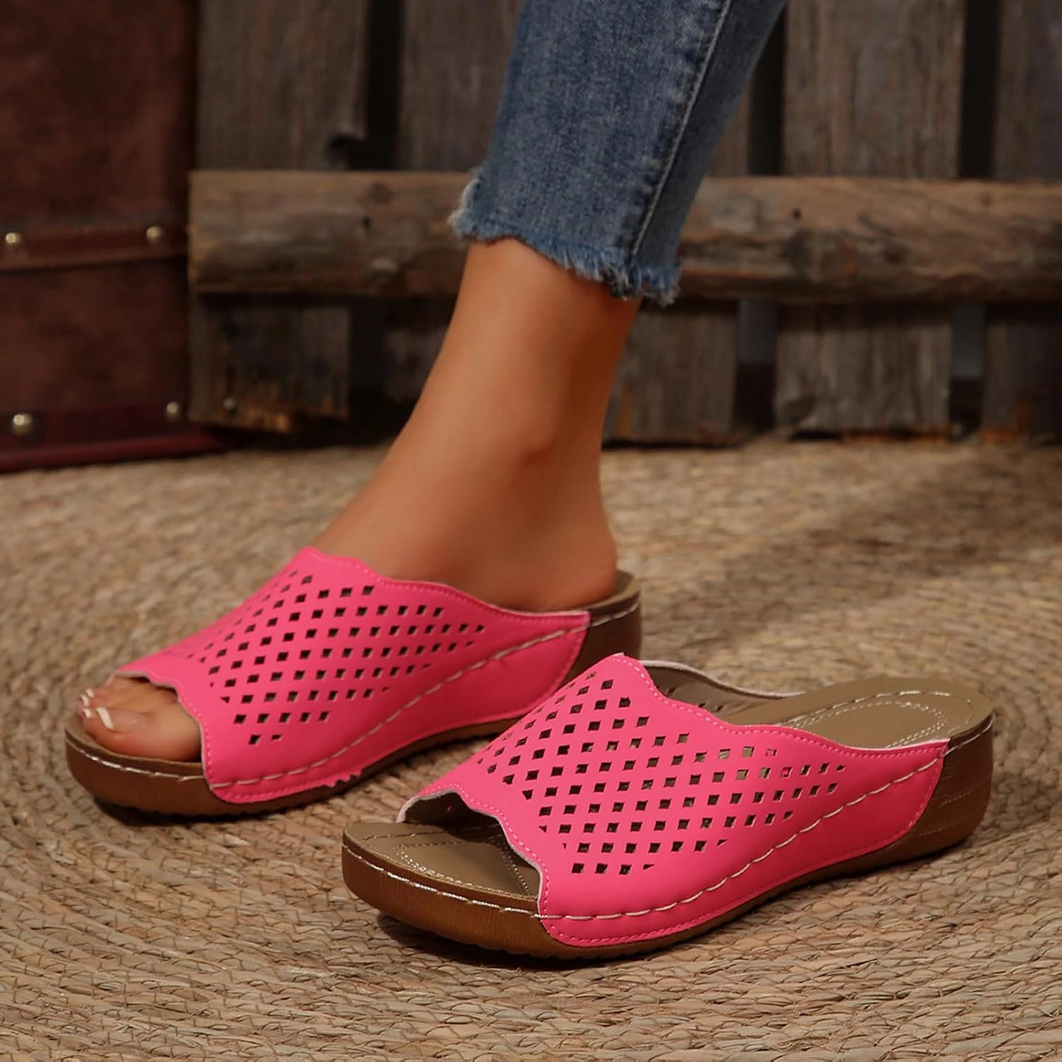 Orthopedic Sandals For Women Arch Support Walking Sandals Comfortable Beach Orthotic Sandals Summer Wedge Sandals Flip Flops With A Stud