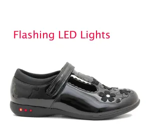 Jelly Mary Jane Shoes NATALIE Girls Kids Mary Janes LED Flashing Light Up School Shoes Touch Fasten Uniform Smart Loafer Pumps