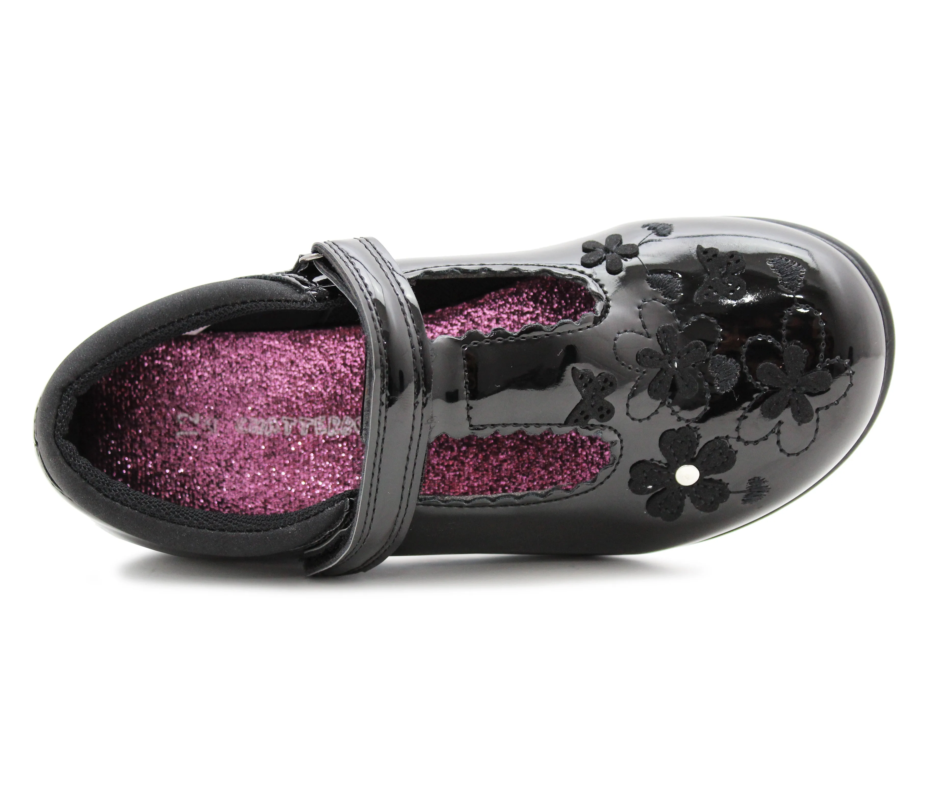 NATALIE Girls Kids Mary Janes LED Flashing Light Up School Shoes Touch Fasten Uniform Smart Loafer Pumps Big Mary Jane School Shoes