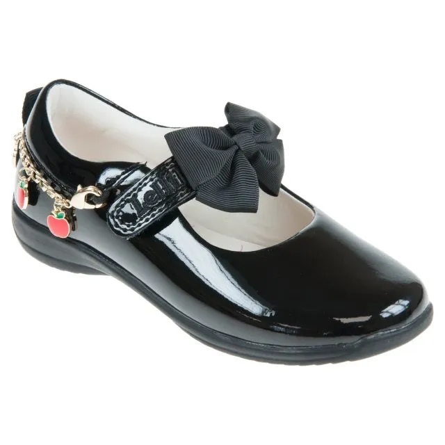 Lelli Kelly Girls School Shoe Fior Di Mela Black Patient Brogue Mary Jane Shoes