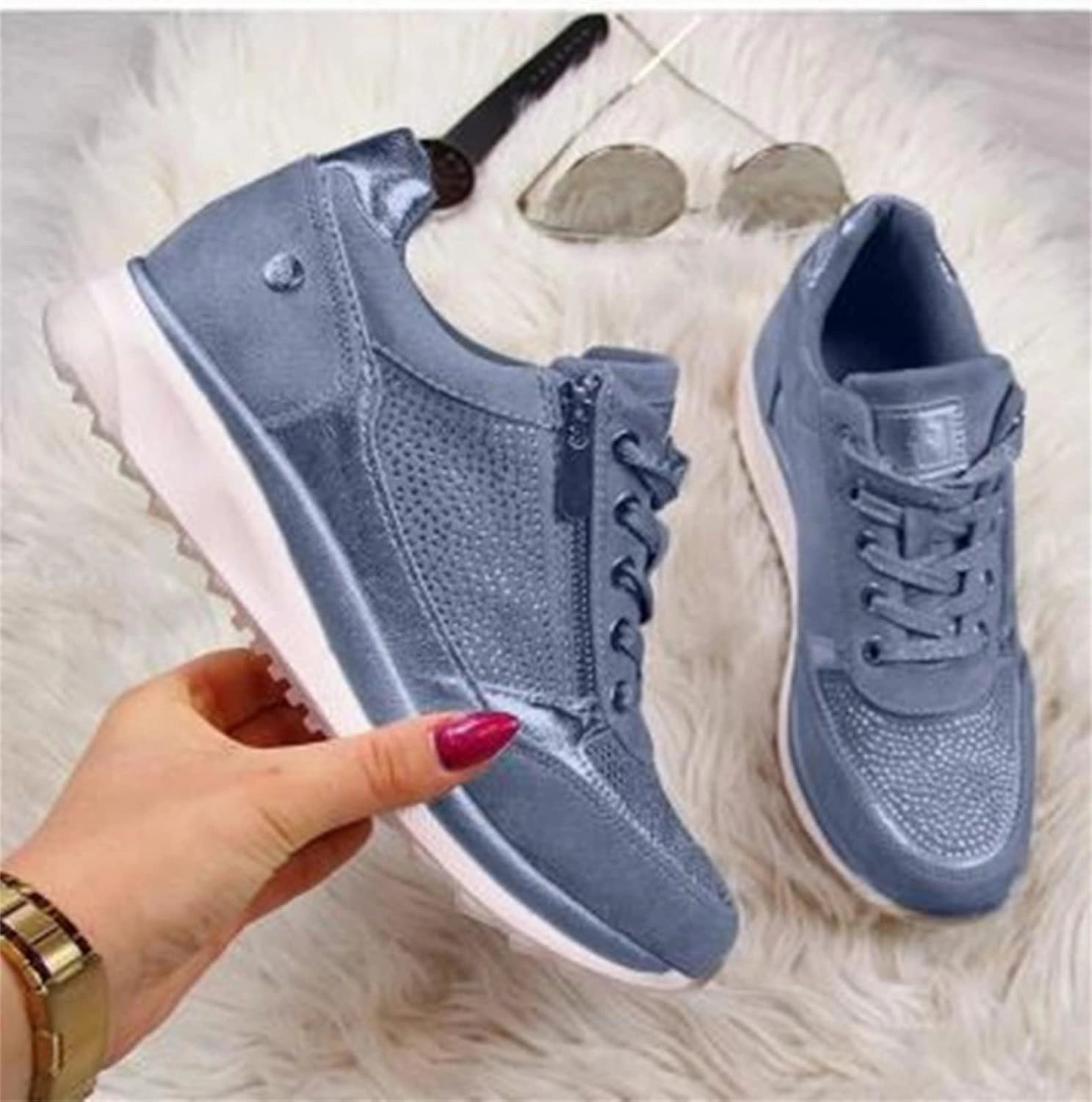 Ladmiple Shoes For Women Sneakers Slip Ons Walking Shoes Fashion Casual Athletic Non Slip Platform Tennis Running Shoes Slip On Sneakers For Arch Support