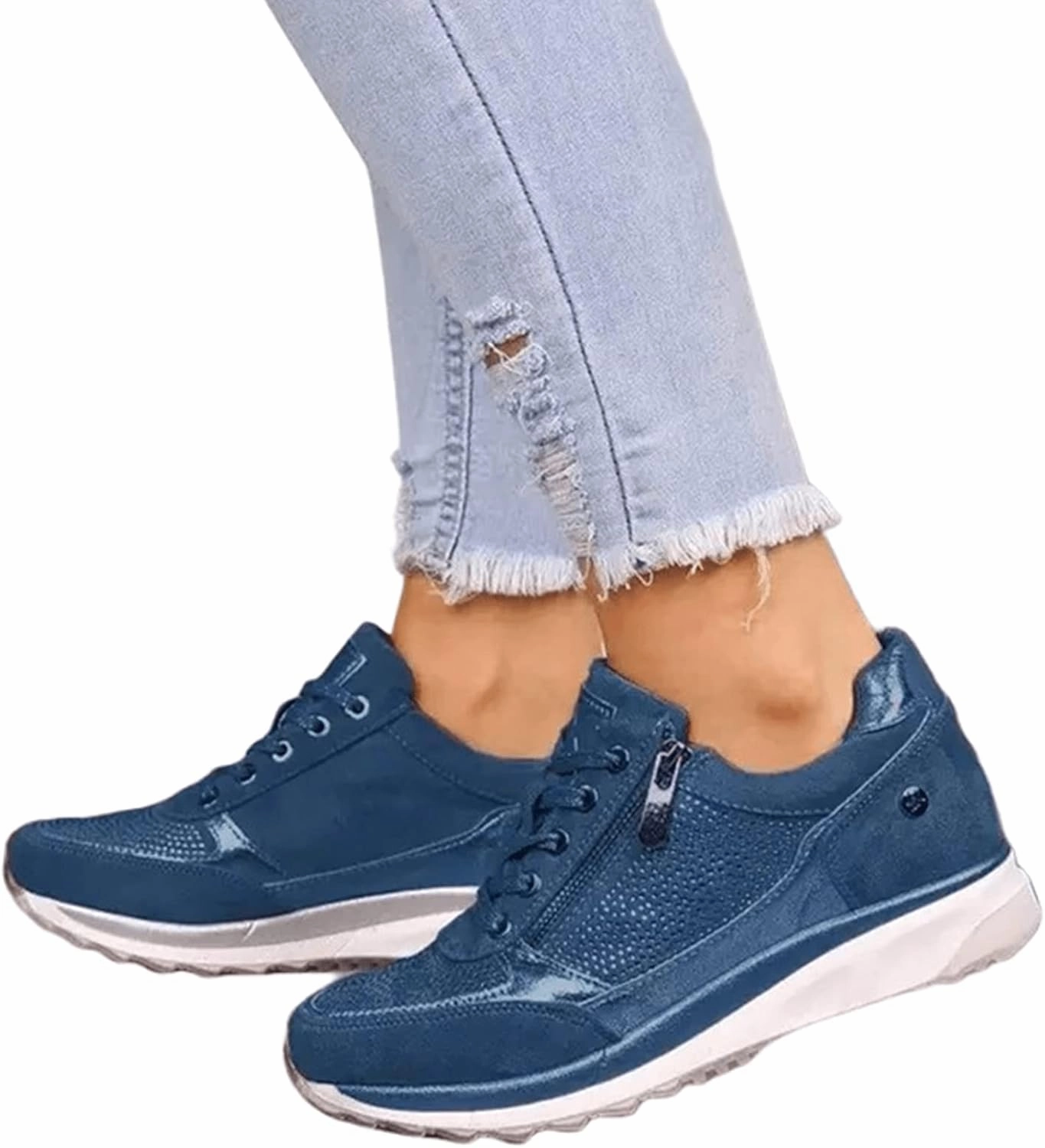 Fashion Sneakers Slip On Ladmiple Shoes For Women Sneakers Slip Ons Walking Shoes Fashion Casual Athletic Non Slip Platform Tennis Running Shoes