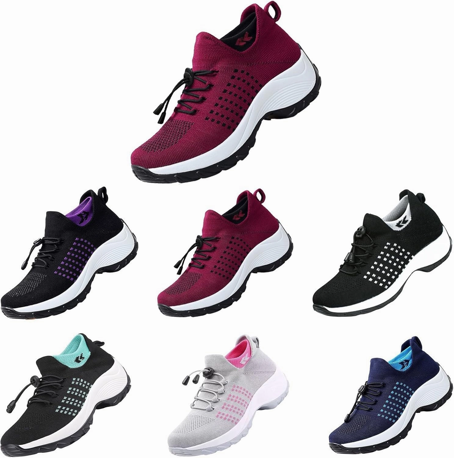 Comfort Wear Orthowear Shoes for Women,Orthopedic Walking Sock Sneakers Breathable Comfortable Plantar Fasciitis Mesh Non Slip-On Air Cushion Running Sneakers Comfort Athletic Shoe Tennis Shoes Foot Locker