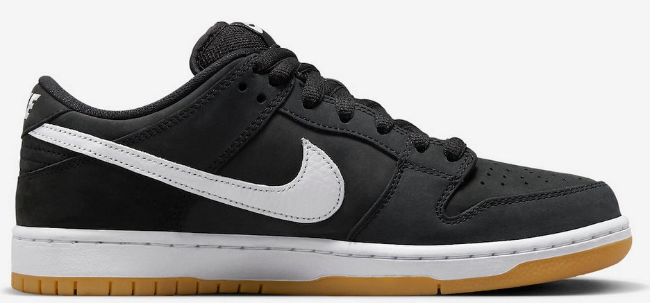 Nike SB - Dunk Low Pro Shoes | Black White Gum Nike Low Cut Shoes